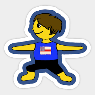 American Flag Yoga Shirt Sticker